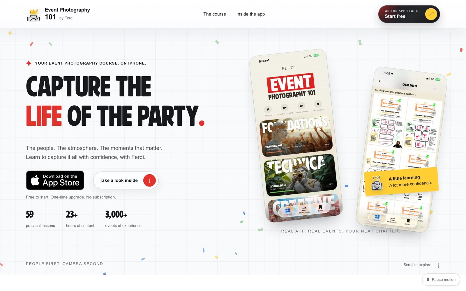 ep101.app homepage — the Event Photography 101 iOS app